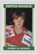 1992 Semic Hockey Norwegian Elite Series Super-Rookie Andre M Hansen #213 0cp0