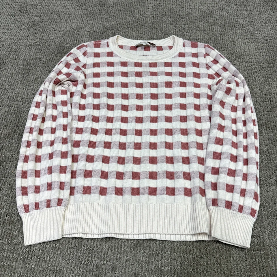 Loft Sweater Ivory Red Long Sleeve Pullover Women’s Size Small - Image 3 of 4