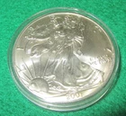 2001 American Silver Eagle Dollar coin - one ounce fine silver - perfect