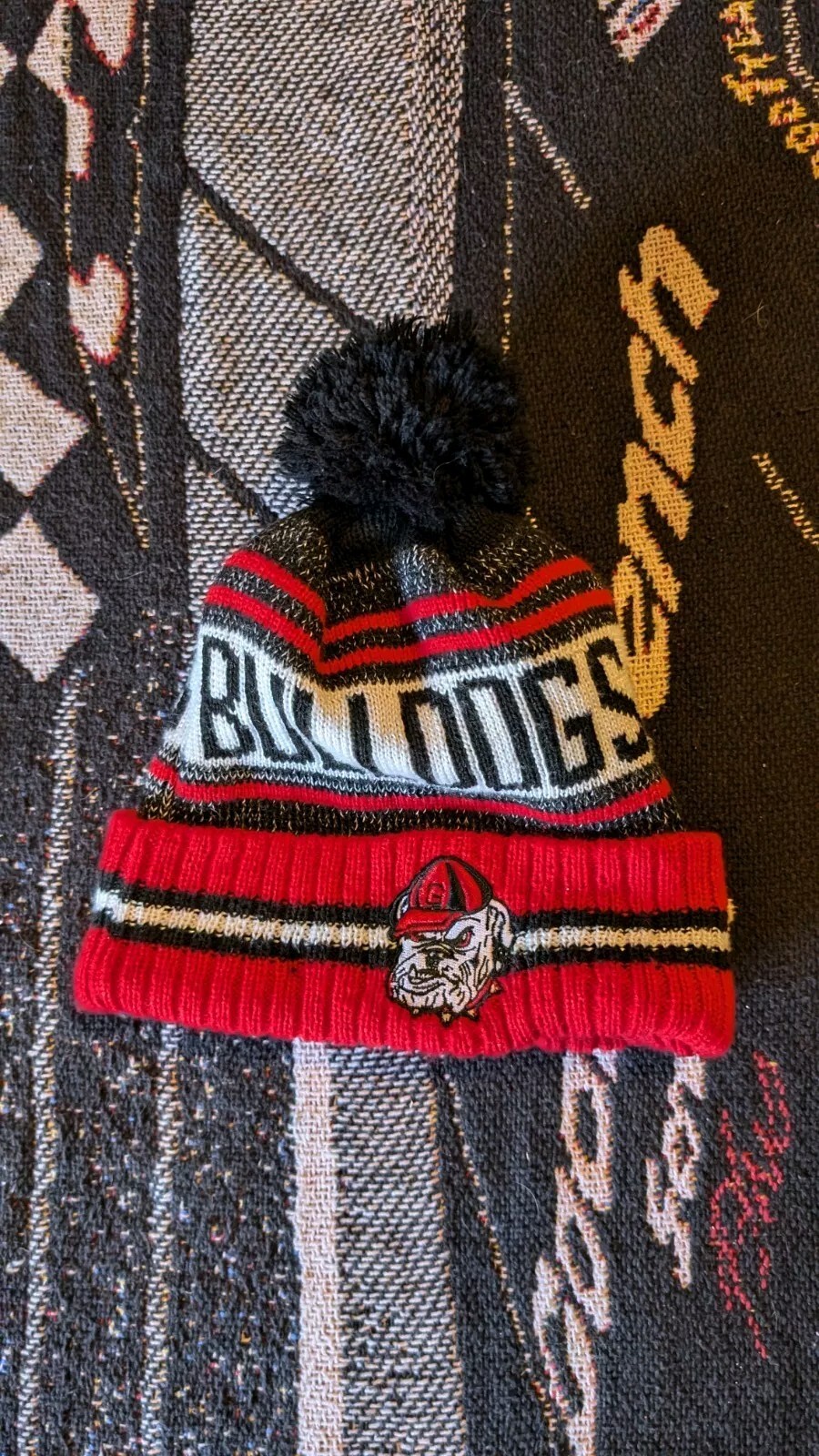 Beanie Georgia Bulldogs Hats Puff Winter Knit Hat Lid Toboggan New Era Cap-image