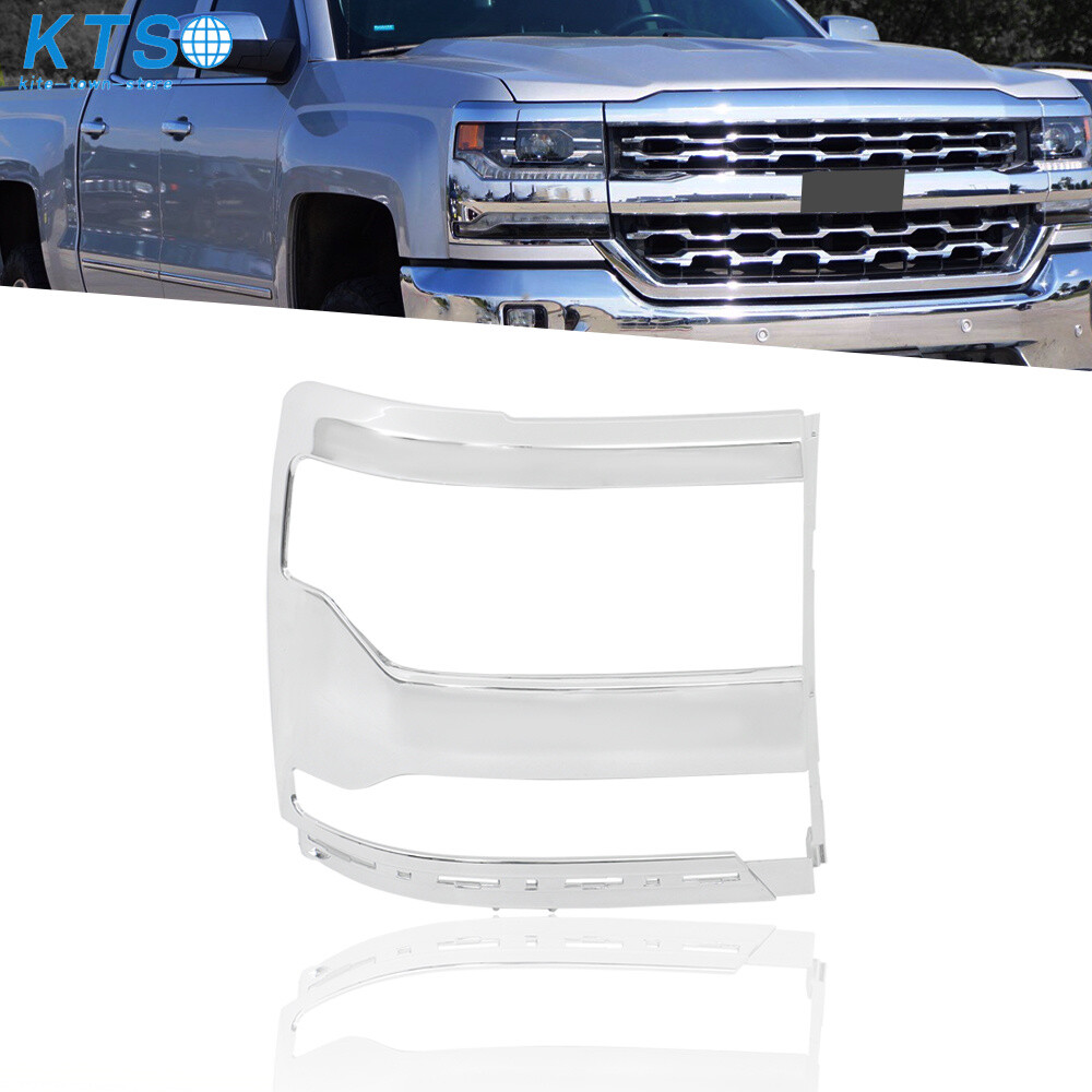 For 2016-2018 Chevy Silverado 1500 LD Chrome Headlight Bezel Cover Passenger