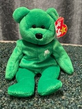 TY Beanie Babies ERIN Retired Vintage St Patricks Bear Errors Stamp Inside Tag