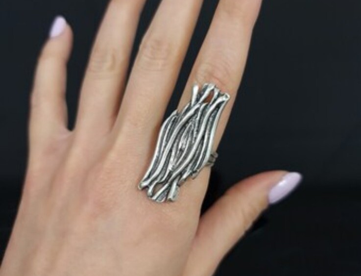 Silver Ring, Statement Ring, Boho ring, Long ring… - image 1