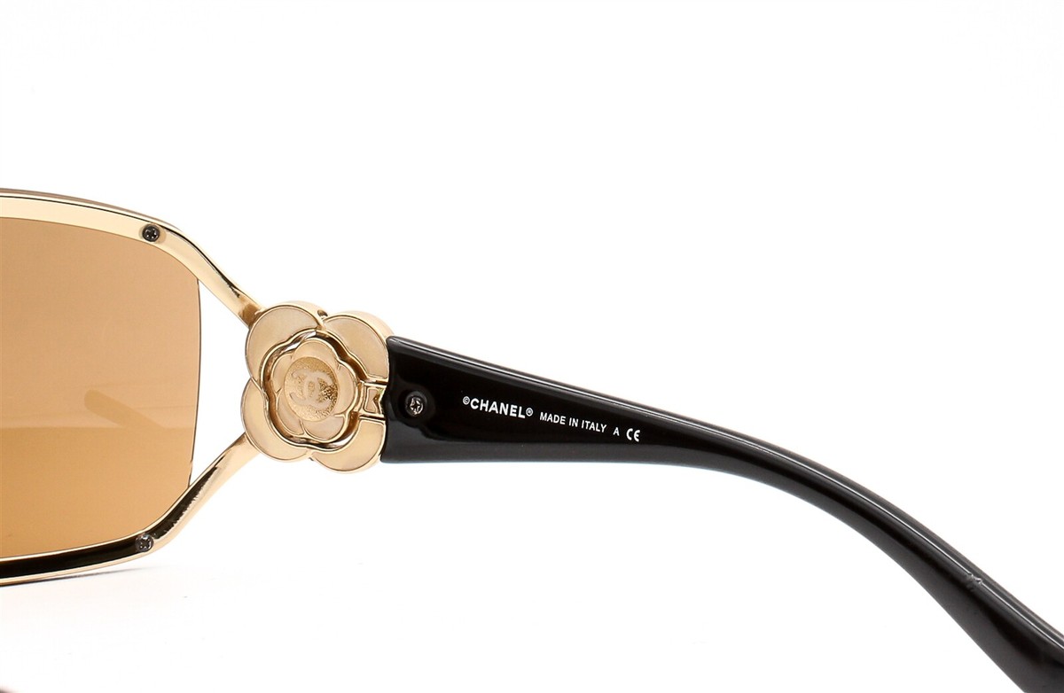 Chanel 4164-B 125/6H Shield Sunglasses Gold Flower w