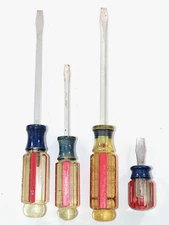 Craftsman Hard Plastic Clear Blue Handle Flat Head Screwdriver including Stubby!