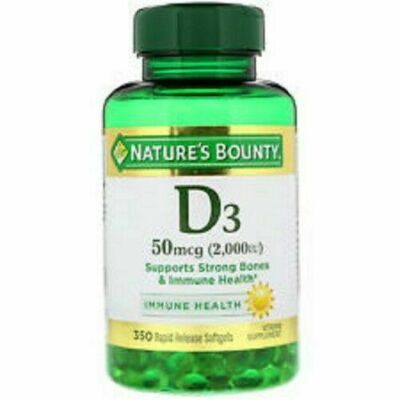 Nature's Bounty Vitamin D-3  50 mcg 2,000 IU 350 Softgels Exp 12/24