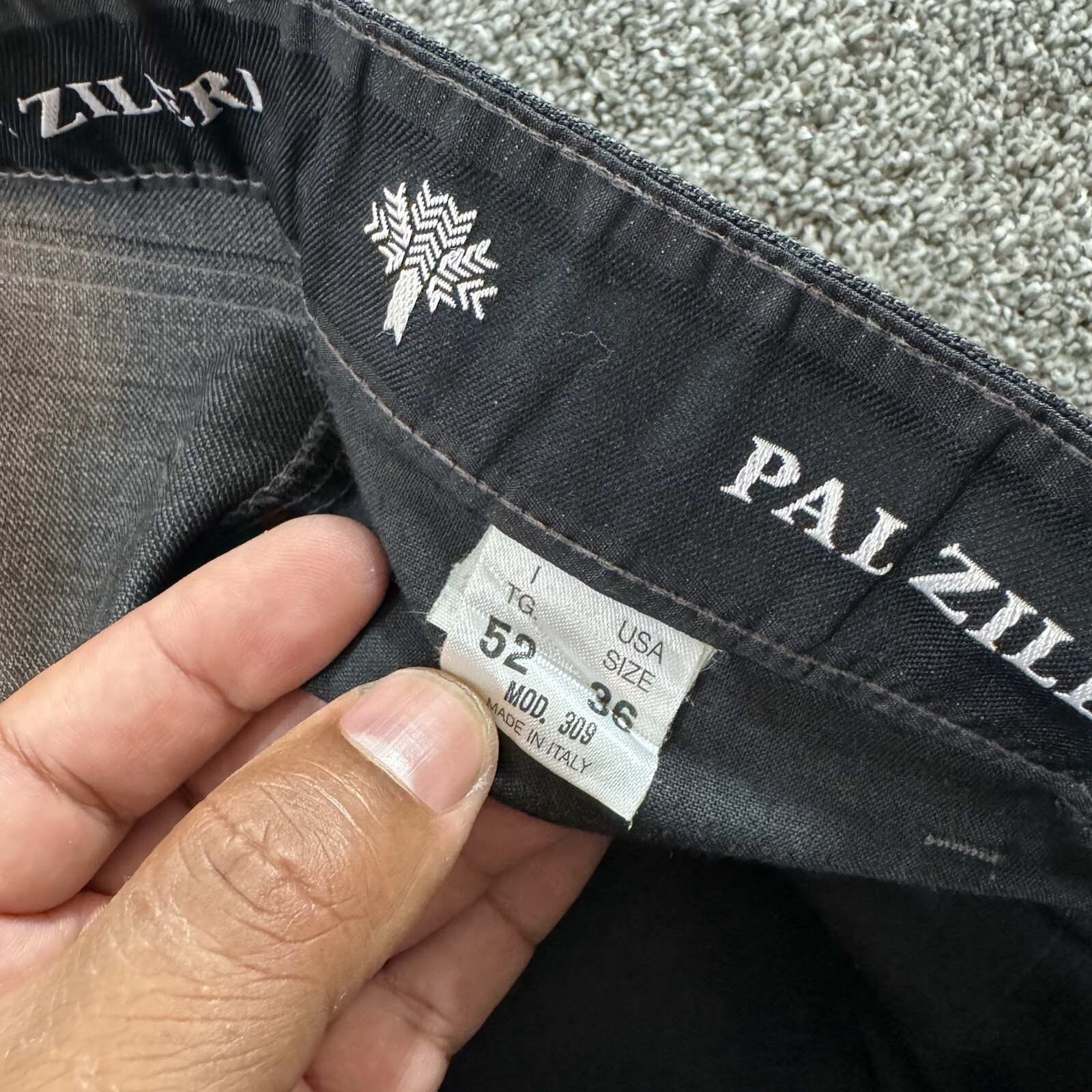 Pal Zileri Mens Charcoal Stretch Chino Casual Pants 36x30 Italy 52 image 7