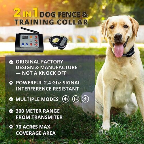Wireless Dog Fence Electric Training Collar 2-in-1, Safe original $100 - Picture 8 of 9