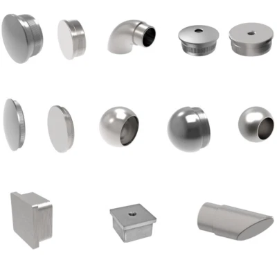 SELLON24 Endkappe Acciaio Inox Terminale Tubo 42,4 Tappi M8 12,0 V2A Corrimano Cappello