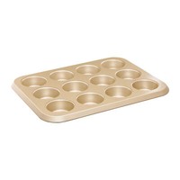 Muffinform Backform Backblech Muffinbackblech Muffin Cupcake 12-Teilig Gold