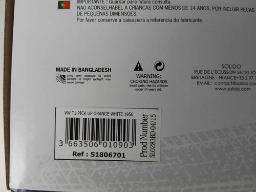 Solido Volkswagen T1 Pick Up Orange White 1950 1/18 S1806701 - Bild 3 von 3
