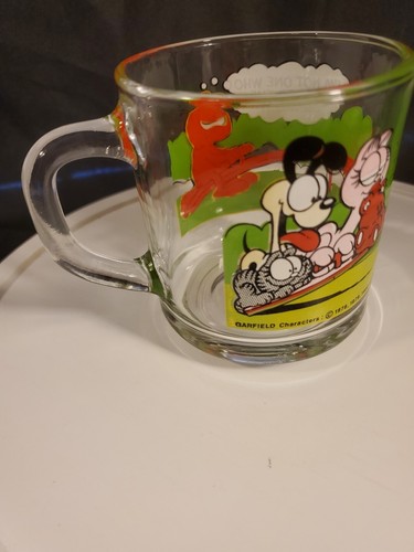Vintage 1980 McDonalds Garfield &Friends Glass Coffee Mug Cup Clear - Jim Davis - Picture 6 of 14
