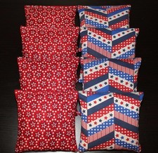 All Weather Patriotic AMERICAN STARS Blue Red Cornhole Bean Bags ACA Regulation