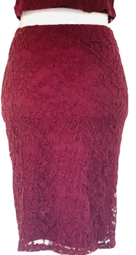 Xhilaration Burgundy Cropped Sleeveless Top & Midi  A-Line Skirt Set, EUC - Picture 5 of 12