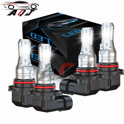 For Buick Regal 1988-2004 4pcs 6000K LED Headlight High & Low Beam Bulbs Kit