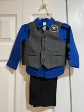 NWT George Toddler Boys 4 Pc. Suit Vest Outfit Size 18 MO.