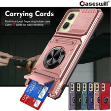 For Motorola Moto G Stylus Power 5G 2025 2024 Card Holder Ring Stand Case Cover