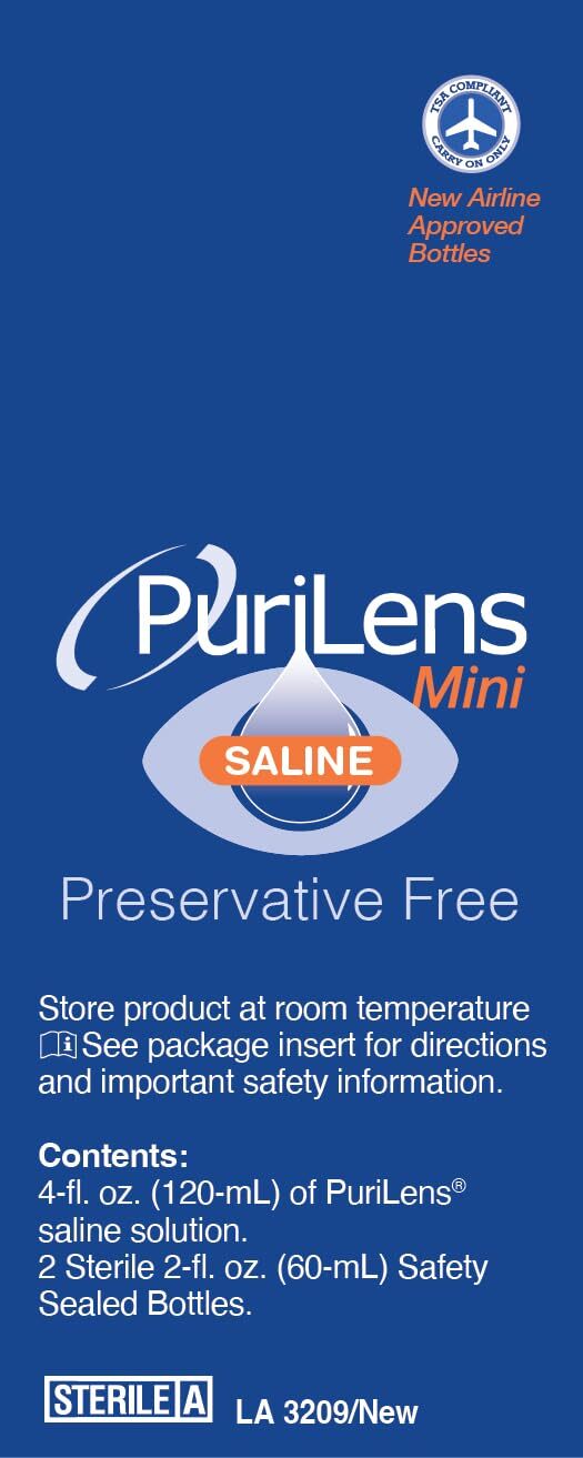 Mini Preservative-Free Lens Saline 60ml 2 fl. oz. 2 Pack