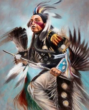 Indigenous Art, Dancing Painting , Wall Decor,Personalized Canvas Print