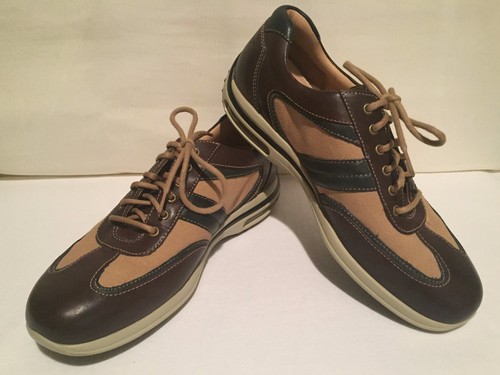 ROCKPORT APM27623 BROWN TAN BLUE STRIPE LACE UP CASUAL SNEAKER SHOES MENS 7.5 M - Picture 2 of 9