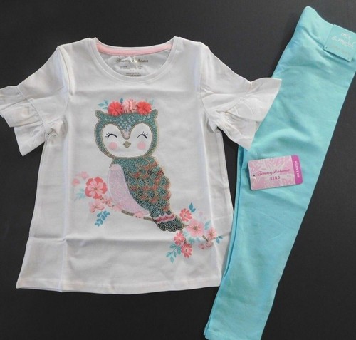 Tommy Bahama & Cynthia Rowley Girl T-Shirt Leggings White Blue 3D SIZE XS/4 NEW - Picture 8 of 8