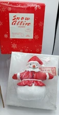 Vintage Department 56 Snow Attire NIB Santa Snowman Ornament, HTF