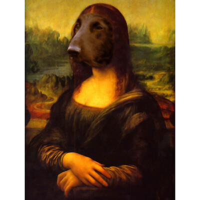 MONA LISA MIT HUND GESICHT NUR DRUCK KUNSTPOSTER HP3774