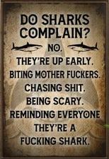 Inspirational Shark Swear Word Funny Refrigerator Flat Magnet Decorative Office