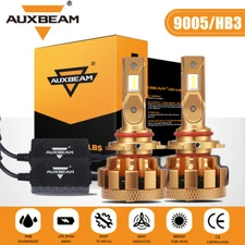 AUXBEAM 9005 LED Headlight Bulbs Conversion Kit High Beam 6000K F-16 Plus Series