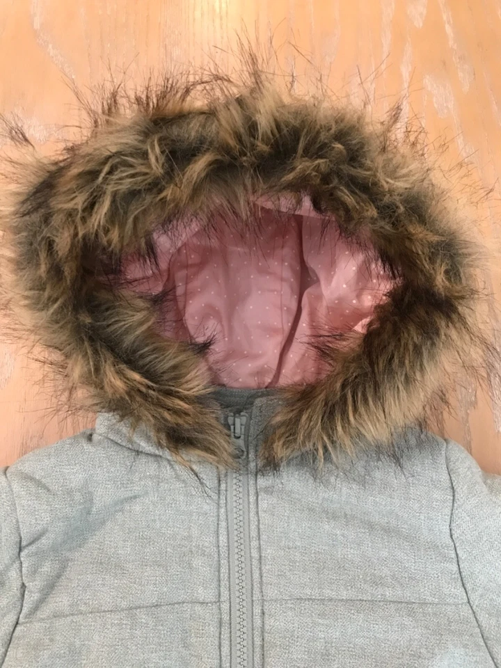 Koala Kids Toddler Girls Coat Hooded Faux Fur Pockets Light Green Size 2T - Image 2 of 4