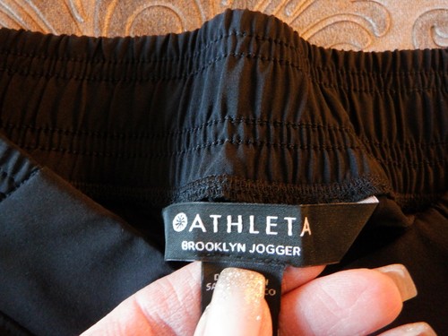 Athleta Brooklyn Jogginghose leichte Reisehose schwarz Damengröße 6 neu Etikett - Bild 4 von 5