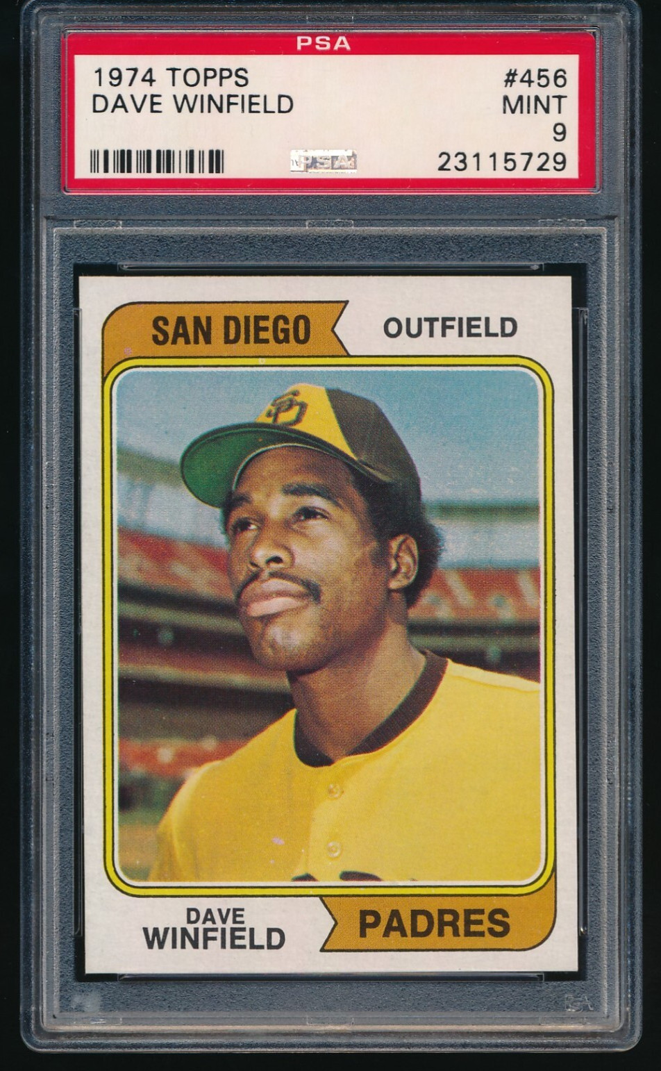 1974 Topps #456 Dave Winfield Rookie Card Padres PSA 9 MINT CENTERED + SHARP