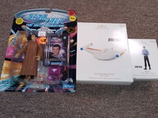 Star Trek Hallmark Keepsakes Ornaments & Figure Lot Spock Picard Romulan Bird 