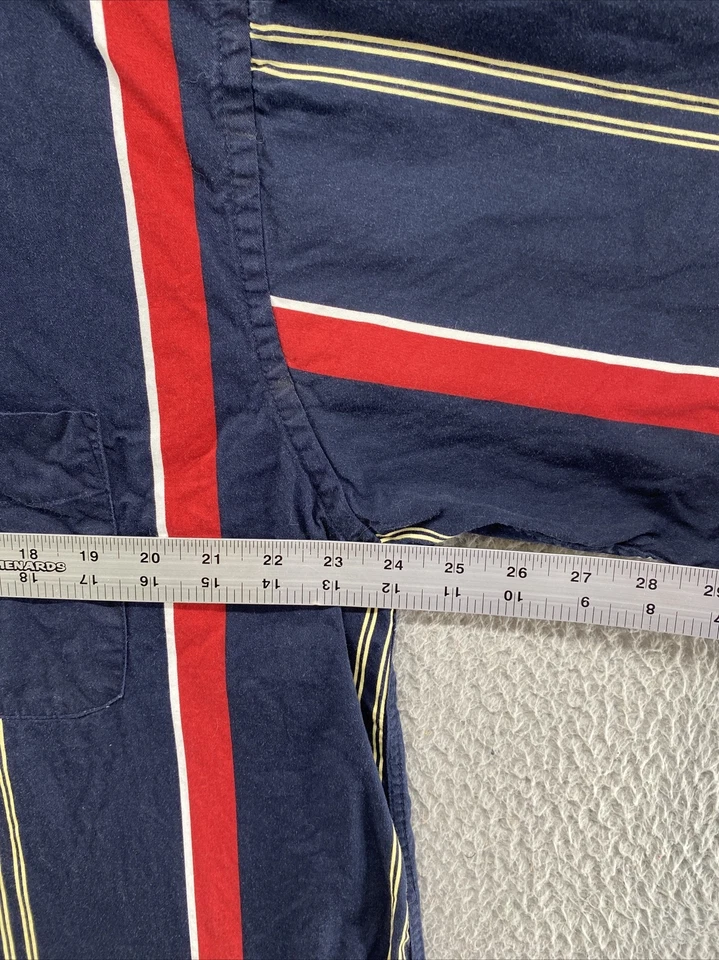 VTG 90s Trader Bay Short Sleeve Button Up Vertical Striped Shirt Men’s Size XL - Image 4 of 4