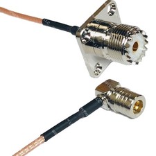 RG316 UHF Female Flange to QMA MALE ANGLE RF Cable Rapid-SHIP LOT