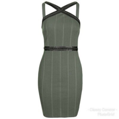 green emerald velvet dress Dark Hunter Green Leather Manon Dress