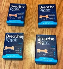 120 Breathe Right Original Nasal Strips Large- Tan 4 x 30 Count-Sealed-120 Total