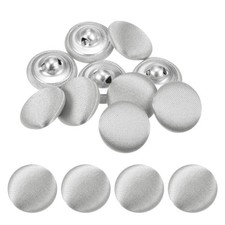 Cover Button Kits 10pcs - Fabric Button Maker Covered - Silver - 0.6 IN 