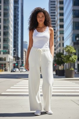 NWT Haven Well Within Cream Pants With Drawstring Eco Friendly  Size Medium