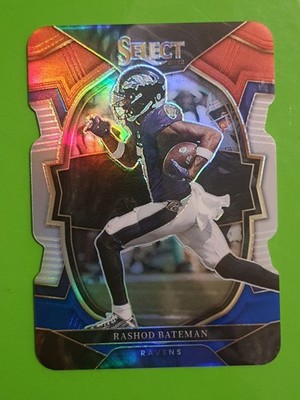 2022 Panini Select #75 Rashod Bateman Baltimore Ravens Red White & Blue Prizm
