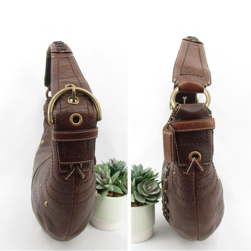 Bolso de mano Coach "Mia" de encaje de cuero marrón castaño - Imagen 4 de 8