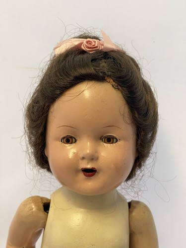 Bambola bambina composizione vintage non marcata alta 16" - Foto 11 di 24