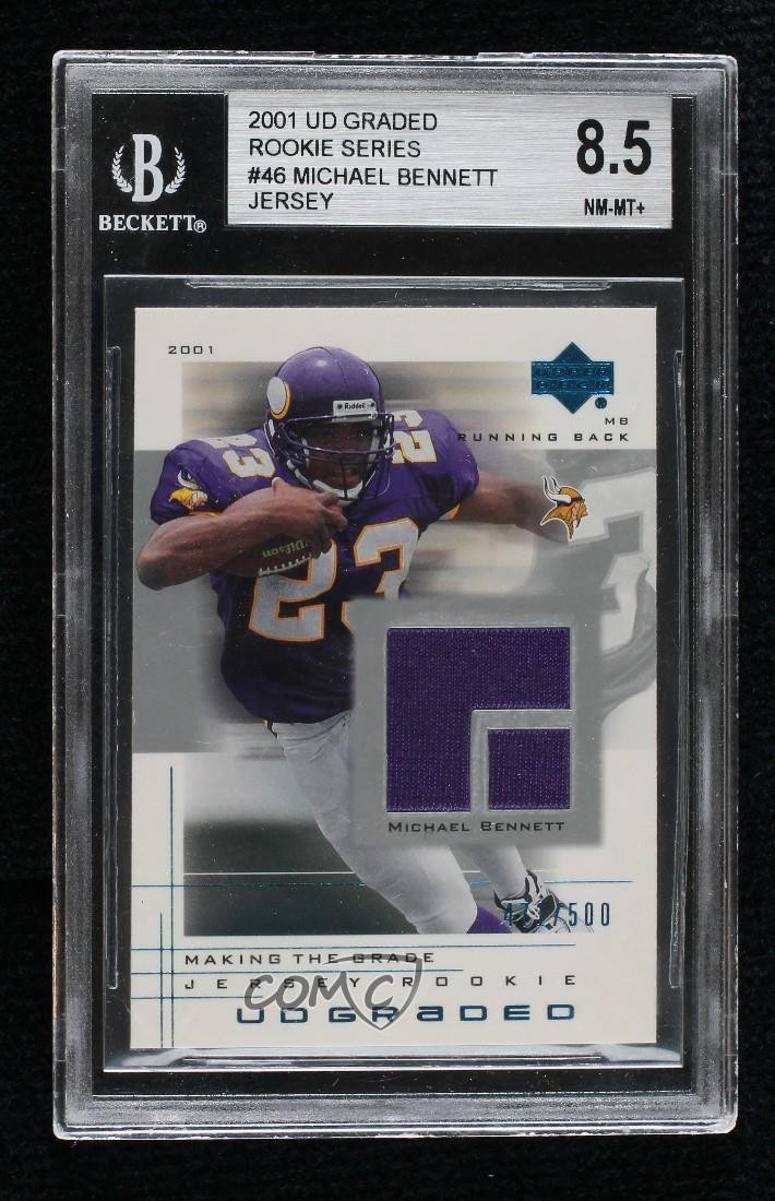 2001 UD Graded Making the Grade Jerseys /500 Michael Bennett #46 Rookie RC dd2