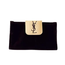 SAINT LAURENT YSL Brown/Gold Pouch