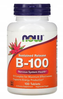 NOW Foods VITAMIN B-100 COMPLEX 100 Tabletten B Komplex LANGSAME FREISETZUNG