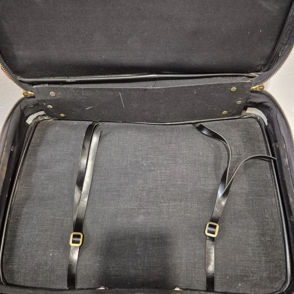 Maleta Bolso Maleta Vintage Años 60 18x12x4" Floral Lona Suave Cremallera Completa Equipaje Raro Foto 4 de 4