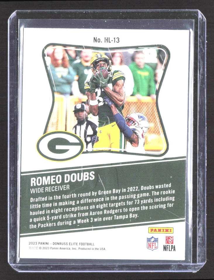 2023 Donruss Elite Romeo Doubs High LIfe #HL-13 - Image 2 of 2