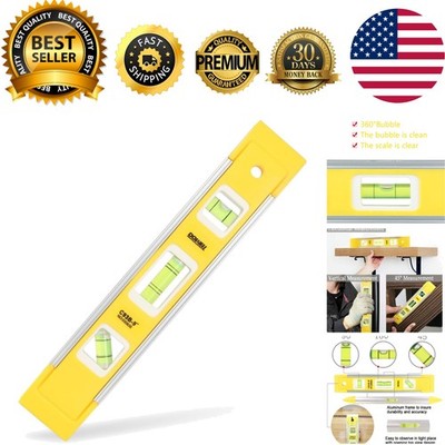 9 Inch Magnetic Box Level Torpedo Level,3 Different Bubbles/45°/90°/180°Measu...