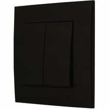 Doppel-Schalter Schwarz mit Rahmen, Elektroinstallationsmaterial