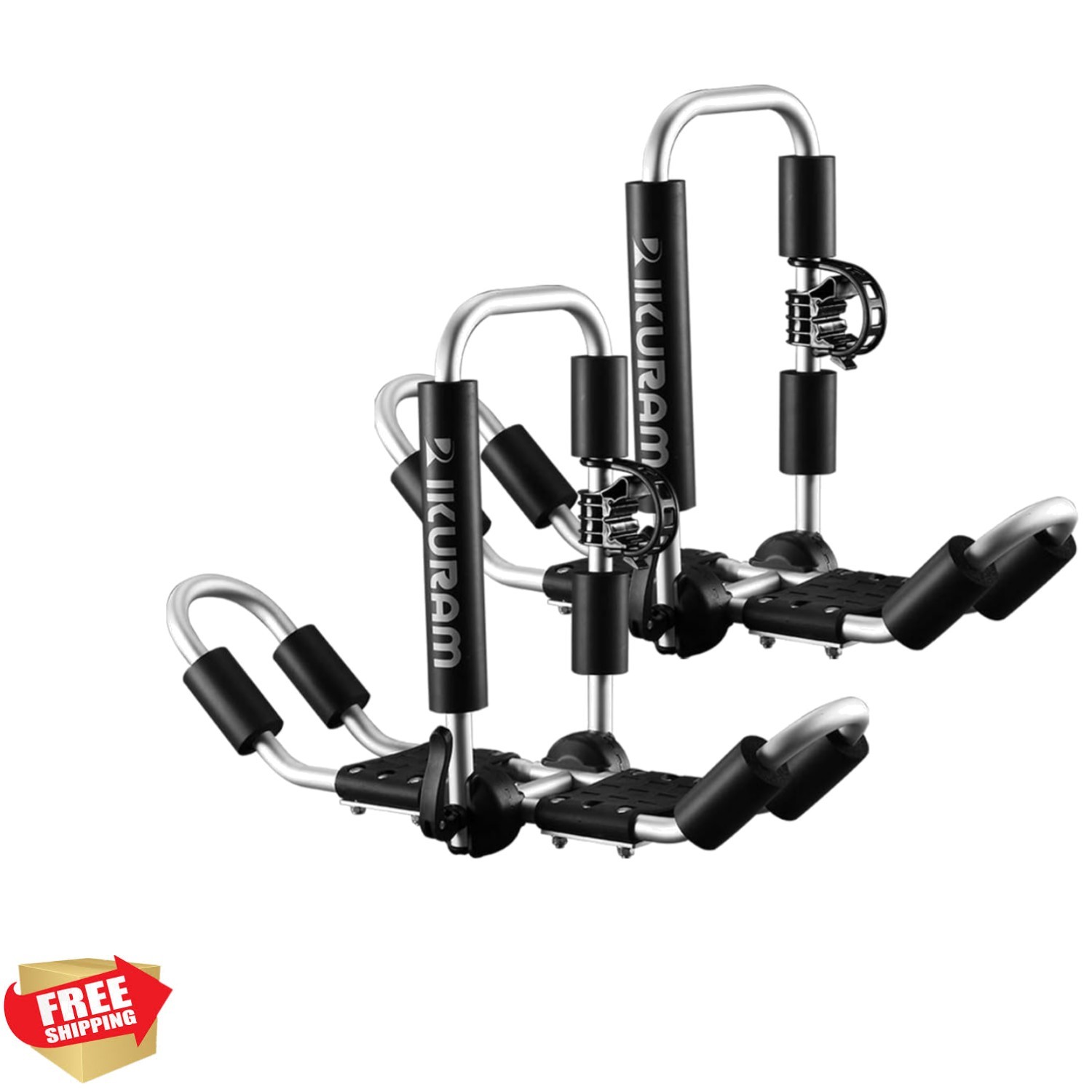 Roof Rack, Aluminum Kayak Carrier Folding J-style Universal 